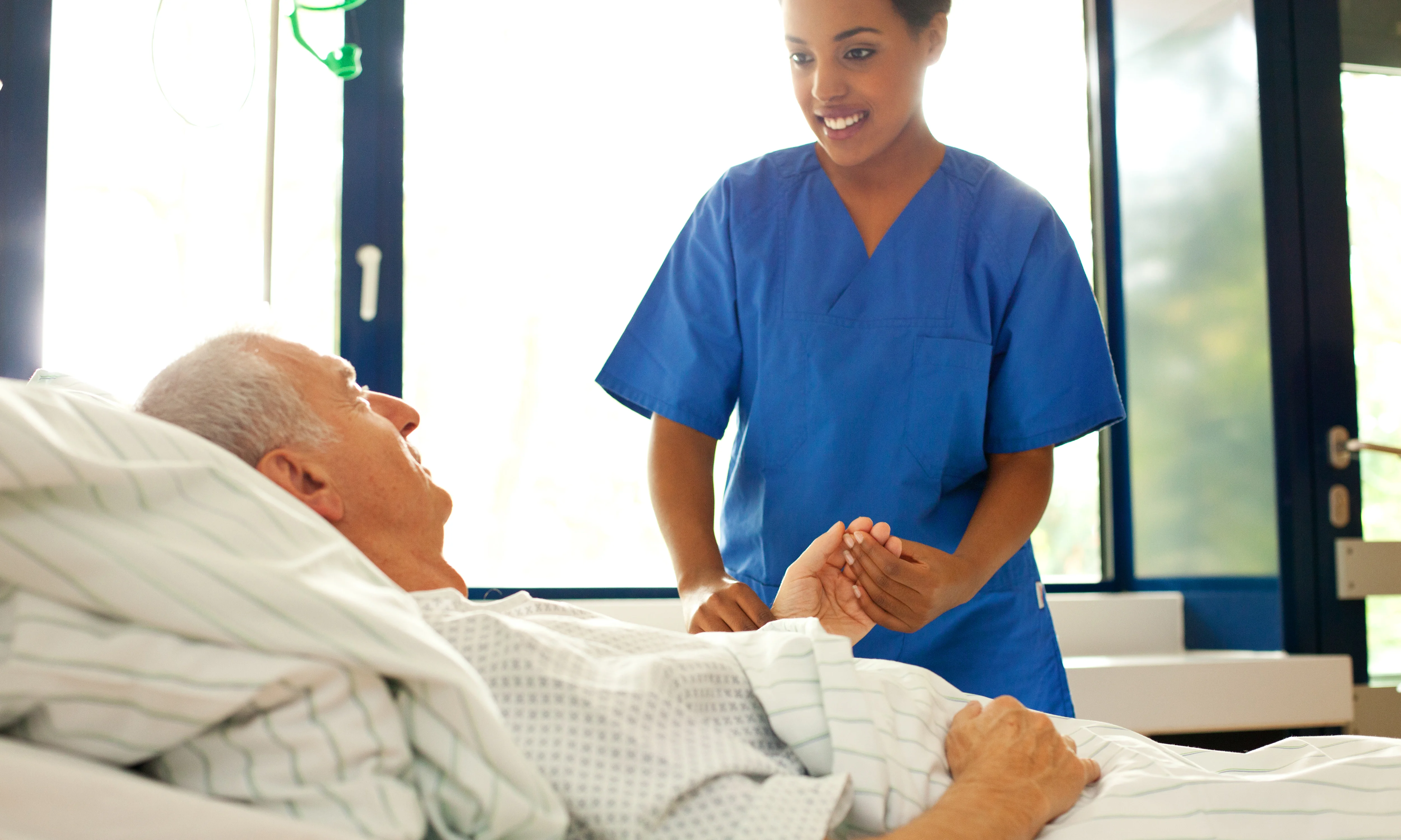 a nurse checking a patient