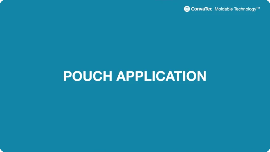 A video thumbnail of 'Convatec esteem+ One-piece Moldable Pouch Application'