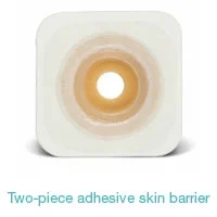 Two-piece adhesive skin barrier