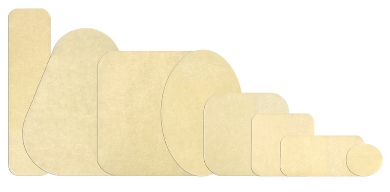 a group of brown boxes